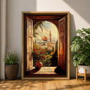 Calm neutral tones Masjid Al-Aqsa framed canvas for sacred space decor