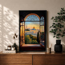 Masjid Al Aqsa framed canvas wall art – Jerusalem window view from mosque area