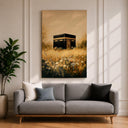Abstract Islamic art of Kaaba with soft vintage tones