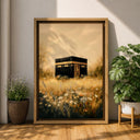 Framed canvas art for living room with Islamic motif