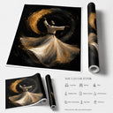 Living room wall art with spiritual, minimalist motif