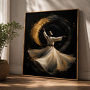 Sufi Whirling Dervish wall art in modern minimalist style