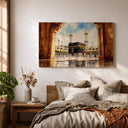 Framed canvas Islamic wall art Kaaba arch