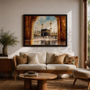 Tawaf-inspired Kaaba arch in wall art