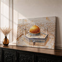 Aerial view of Dome of the Rock wall art on framed canvas