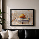 Dome of the Rock inspired wall art hanging in entryway
