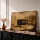 Kaaba wall art framed canvas with pilgrims