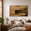 Pilgrims around Kaaba artwork on canvas frame