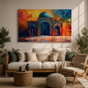 Framed canvas featuring mosque architecture and ornate arch