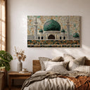 Abstract Islamic wall art showcasing the Prophet's Mosque dome