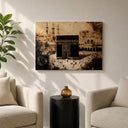 Elegant mosque decor: Kaaba canvas in a sturdy frame