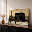 Front view of Kaaba wall art framed canvas