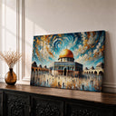 Dome of the Rock framed canvas wall art with impasto texture