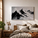 Snowy summit landscape framed canvas art