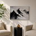 Nordic style mountain artwork in a minimalist frame