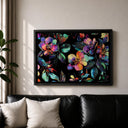 Canvas art featuring blossoms in modern pink and green tones