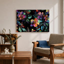 Modern floral wall decor in watercolor style for entryway
