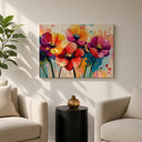 Nature-inspired framed wall art with wildflowers