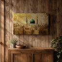 Elegant green dome Masjid Nabawi wall decoration