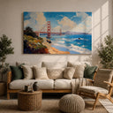 San Francisco landmark wall art on framed canvas
