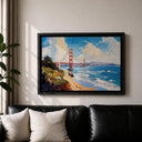 Framed wall art of San Francisco Golden Gate Bridge