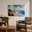 Golden Gate Bridge artwork on premium canvas frame