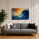 Abstract seascape with wave motion and foam