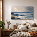 Beach decor wall art framed canvas with ocean scene