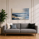 Abstract coastal landscape print on framed canvas