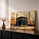 Vintage Kaaba wall art framed canvas - front view