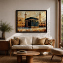 Mecca sacred art print in framed canvas