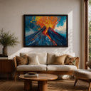 Warm toned volcanic scene on premium framed canvas