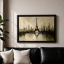 Vintage Paris decor: Eiffel Tower wall art in a frame