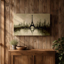 Eiffel Tower art for home interiors in a dark frame