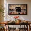 Tawaf pilgrims artwork on a framed canvas for home decor