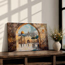 Masjid Al Aqsa arch view framed canvas on wall