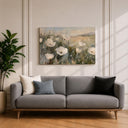 Framed floral canvas artwork for farmhouse style