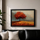 Warm tones autumn landscape framed canvas decor