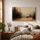 Rustic cabin artwork for living room wall decor