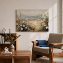 Coastal garden wall art in a frame for bedroom decor