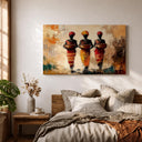 Close up of framed African women wall art texture
