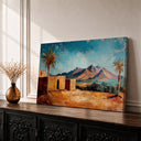 Desert palm tree wall art on framed canvas