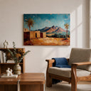 Palm tree oasis wall art close up