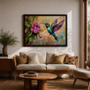 Stylish home decor with hummingbird botanical wall art