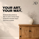 Dark wood frame display of hummingbird wall art in modern interior