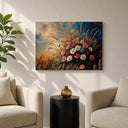 Living room wall decor with framed floral art