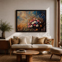 Textured impasto petals on botanical wall art