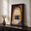 Islamic decor featuring Mecca archway on canvas