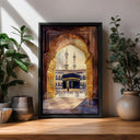 Kaaba archway view framed canvas wall art