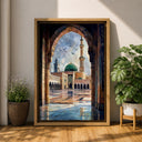 Calm architectural view of Nabawi archway on canvas